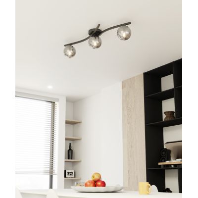 Emibig Opus lampa podsufitowa 3x10 W czarna-grafitowa 1391/3