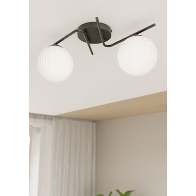 Emibig Vespa lampa podsufitowa 2x10 W biała-czarna 1395/2