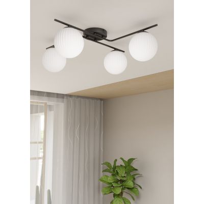 Emibig Vespa lampa podsufitowa 4x10 W biała-czarna 1395/4