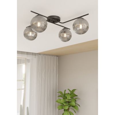 Emibig Vespa lampa podsufitowa 4x10 W czarna-grafitowa 1396/4