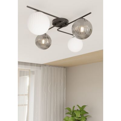 Emibig Vespa lampa podsufitowa 4x10 W biała-czarna-grafitowa 1397/4