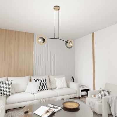 Emibig Skiva lampa wisząca 2x15 W czarna 1409/2