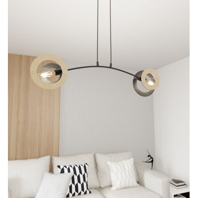 Emibig Skiva lampa wisząca 2x15 W czarna 1409/2