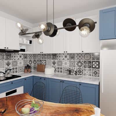 Emibig Token lampa wisząca 6x15 W czarna 1426/6