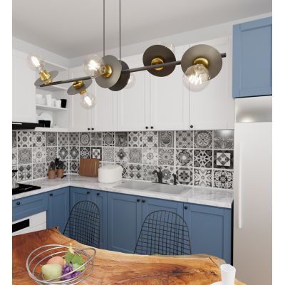 Emibig Token lampa wisząca 6x15 W czarna-złota 1427/6