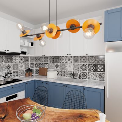 Emibig Token lampa wisząca 6x15 W czarna-pomarańczowa 1428/6