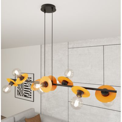 Emibig Token lampa wisząca 8x15 W czarna-pomarańczowa 1428/8