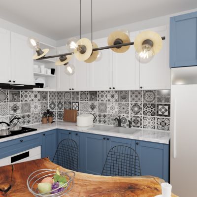 Emibig Token lampa wisząca 6x15 W czarna 1429/6