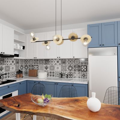 Emibig Token lampa wisząca 6x15 W czarna 1429/6