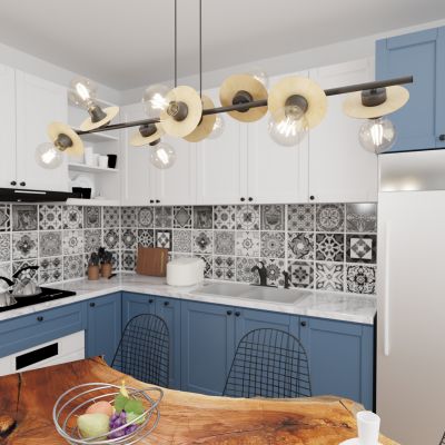 Emibig Token lampa wisząca 8x15 W czarna 1429/8