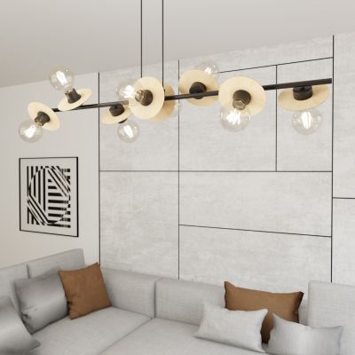 Emibig Token lampa wisząca 8x15 W czarna 1429/8