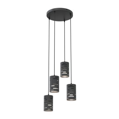 Emibig Tank inteligentna lampa wisząca 4x15 W czarna 1431/4PREM