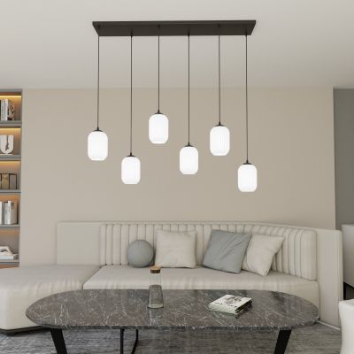 Emibig Verdi lampa wisząca 6x15 W biała-czarna 1435/6