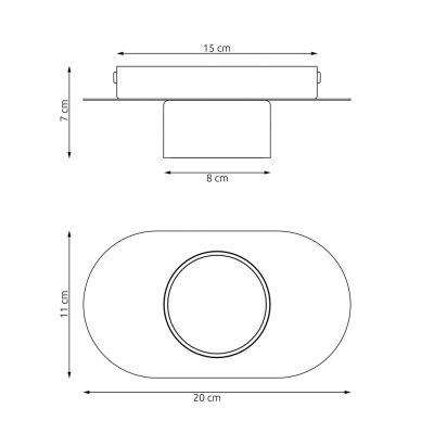 Emibig Diaz lampa podsufitowa 1x12 W czarna 1437/1