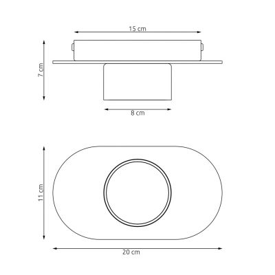 Emibig Diaz lampa podsufitowa 1x12 W czarna-drewno 1438/1