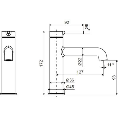 Excellent Delta Pi bateria umywalkowa stojąca złoty połysk AREX.1211GL