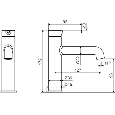 Excellent Delta Pi bateria umywalkowa stojąca nikiel AREX.1211NB