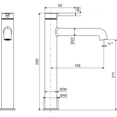 Excellent Delta Pi bateria umywalkowa stojąca złoty szczotkowany AREX.1212GB