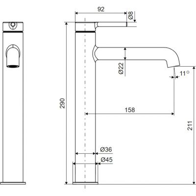 Excellent Delta Pi bateria umywalkowa stojąca nikiel AREX.1212NB