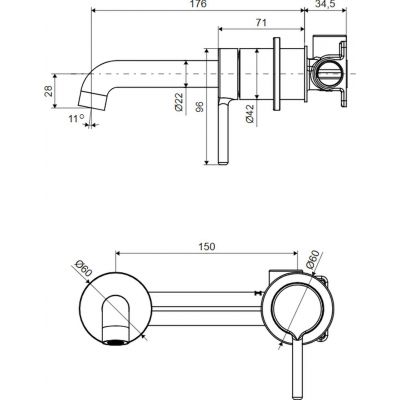 Excellent Delta Pi bateria umywalkowa podtynkowa nikiel AREX.1213NB
