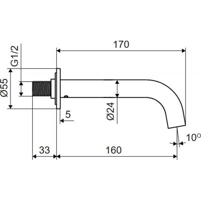 Excellent Delta Pi wylewka do baterii wannowej grafit szczotkowany AREX.1224AB