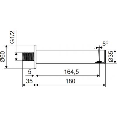 Excellent Pi wylewka do baterii wannowej grafit szczotkowany AREX.1225AB