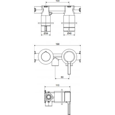 Excellent Pi bateria wannowo-prysznicowa podtynkowa biały mat AREX.1240WH