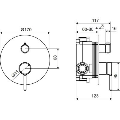 Excellent Pi bateria prysznicowa podtynkowa nikiel szczotkowany AREX.1245NB