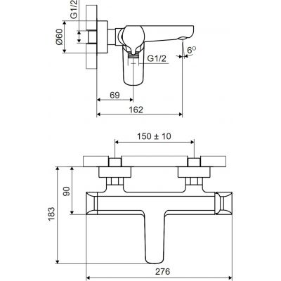 Excellent Clever 2.0 bateria wannowo-prysznicowa ścienna grafitowa AREX.4105AB