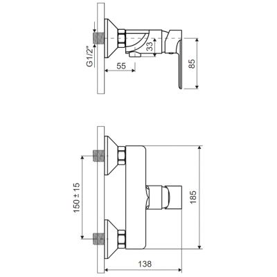 Excellent Glad bateria prysznicowa ścienna czarna ARNL.1108BS