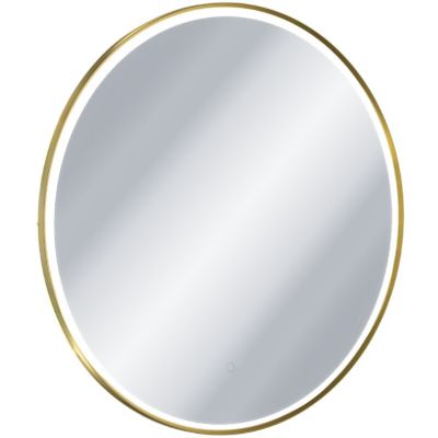 Excellent Corido lustro 80x80 cm okrągłe z oświetleniem z matą grzewczą z ramą złoty szczotkowany DOEX.CO080.GB