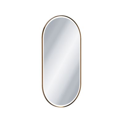 Excellent Corido lustro 50x100 cm owalne z oświetleniem z matą grzewczą z ramą miedź szczotkowana DOEX.CO100.050.CB