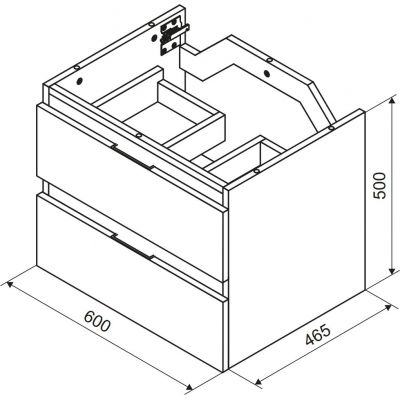 Excellent Tuto 2.0 front szafki 60x2x24.6 cm podumywalkowa wisząca biały połysk MLEX.2151.600.03.WH