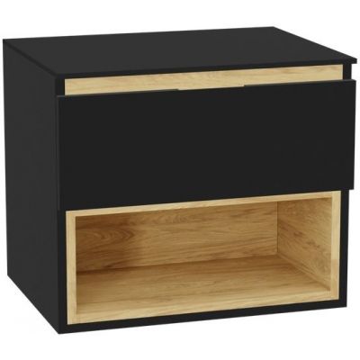 Zestaw Excellent Tuto 2.0 szafka 60 cm podumywalkowa wisząca z blatem czarny-dąb MLEX.2171.K.60.011B.BKBK