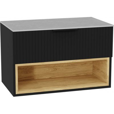 Excellent Tuto 2.0 korpus szafki 80x46.5x50 cm podumywalkowa wisząca czarna-dąb MLEX.2171.800.BKBL