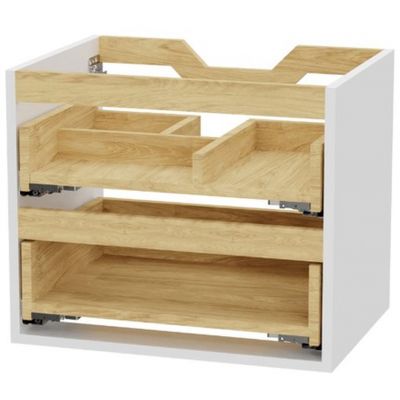 Zestaw Excellent Tuto 2.0 szafka 60 cm podumywalkowa wisząca z blatem biały MLEX.2172.K.60.021W.WHWH