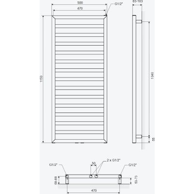 Excellent Brego grzejnik łazienkowy drabinkowy 115x50 cm czarny mat GREX.BR115.BL