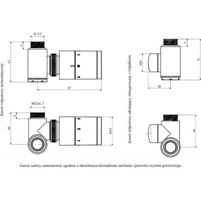 Excellent Caldo zawór trójosiowy termostatyczny chrom GREX.CA10.L.TTG.CR