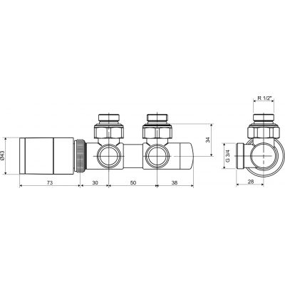 Excellent Caldo zawór zespolony termostatyczny cappuccino GREX.CA50.P.ZT.CA
