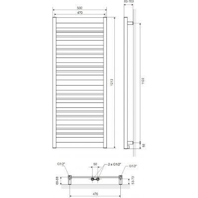 Excellent Conti grzejnik łazienkowy drabinkowy 121x50 cm czarny mat GREX.CO121.BL