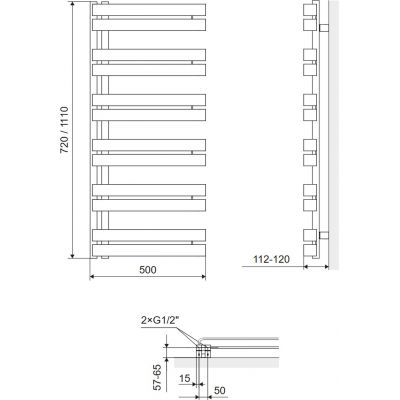 Excellent Meteor Side grzejnik łazienkowy drabinkowy 111x50 cm cappuccino GREX.MES111.CA