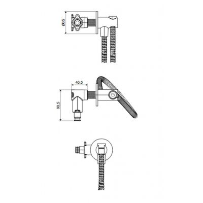 Excellent Pi przyłącze węża z uchwytem podtynkowy grafit szczotkowany AREX.1241AB