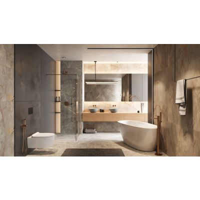 Excellent Pi zestaw prysznicowy podtynkowy z deszczownicą miedź szczotkowana AREX.SET1247CB