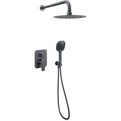 Excellent Clever 2.0 zestaw prysznicowy podtynkowy z deszczownicą grafitowy AREX.SET.4147AB
