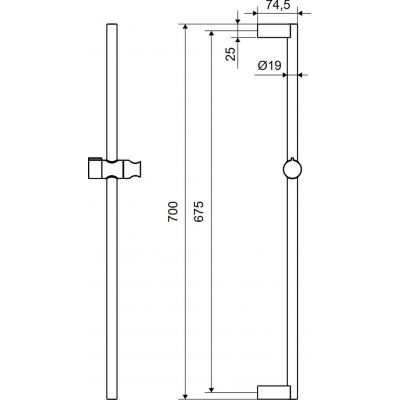 Excellent drążek prysznicowy 70 cm AREX.SR.70CR