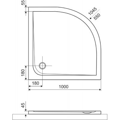 Excellent Sense X brodzik półokrągły 100x100 cm czarny mat struktura BREX.1404100100BLN