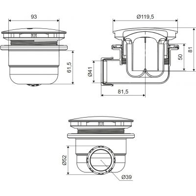 Excellent Vert pokrywa syfonu chrom INEX.2116.90.CCR