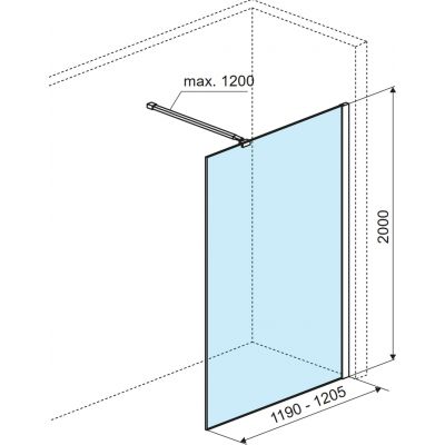 Excellent Vidoq ścianka prysznicowa walk-in 120 cm grafitowy szczotkowany/szkło przezroczyste KAEX.1506.1200.LP.AB