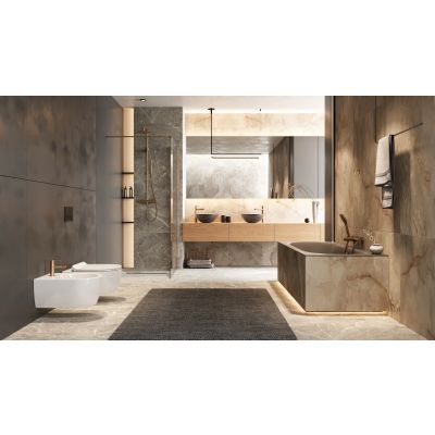 Excellent Vidoq ścianka prysznicowa walk-in 93 cm miedź szczotkowana/szkło przezroczyste KAEX.1507.930.LP.CB