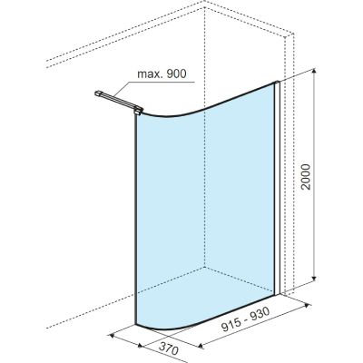 Excellent Vidoq ścianka prysznicowa walk-in 93 cm miedź szczotkowana/szkło przezroczyste KAEX.1507.930.LP.CB